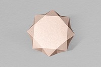 3D pink diamond shaped paper craft on a gray background