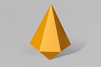 3D silver asymmetric hexagonal bipyramid paper craft on a gray background