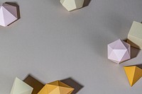 3D geometric shapes on a gray background