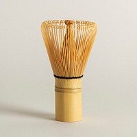 Japanese bamboo brush on a gray background