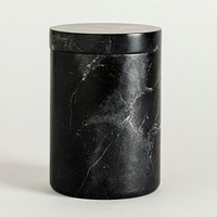Round black marble storage box