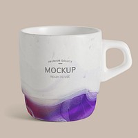 White marble mug mockup psd handmade experimental art