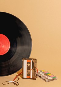 Vinyl record and a cassette tape design resource  