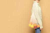 Grocery shopping with mesh bag