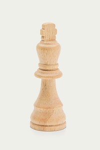 Wooden king chess on white background