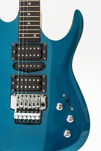 Cerulean blue electric guitar 