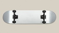 Silver plain color under the skateboard mockup