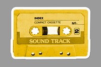 Retro cassette tape on a gray background