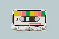 Side B of old cassette tape design element