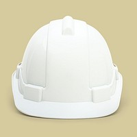 White hard hat on beige background