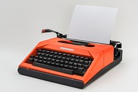 Red retro typewriter machine design resource