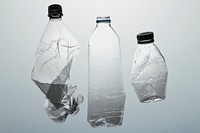 Crushed plastic bottle mockups for recycling