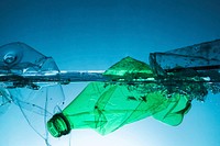 Plastic waste polluting the ocean