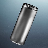 Silver aluminum can mockup with copy space