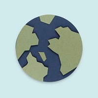 Paper craft planet earth mockup
