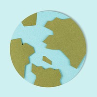 Paper craft planet earth mockup