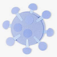 Purple paper craft coronavirus cell mockup