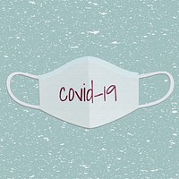 COVID-19 paper craft surgical mask on a textured background illustration
