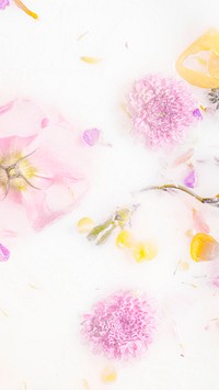 Mums flowers in a milk bath mobile wallpaper