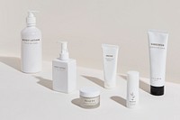 White beauty products packaging mockup design set