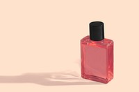 Red blank perfume glass bottle mockup design
