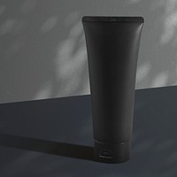 Black skincare tube mockup design