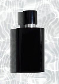 Black perfume glass bottle mockup design
