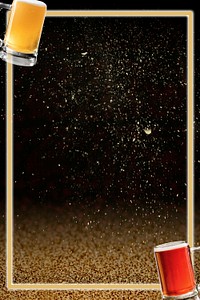 Festive beer gold frame psd dark background