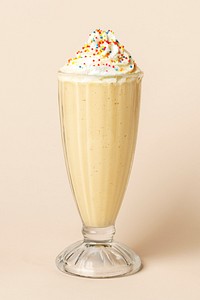 Vanilla milkshake with whipped cream