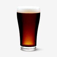 Dark beer pint product mockup on white background