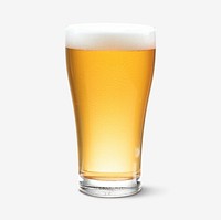 Pilsner beer pint product mockup on white background