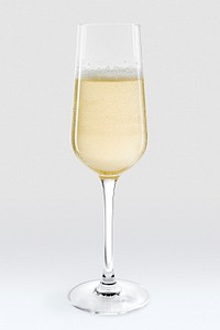 White sparkling wine glass mockup