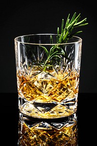 Rosemary old fashioned whisky cocktail