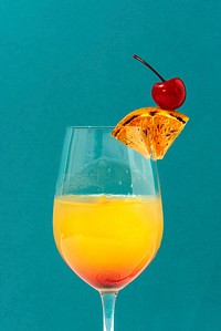    cocktail on blue background