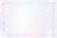Rectangle shaped soap bubble frame design element on a pastel background