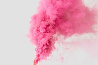 Pink smoke effect design element on a white background