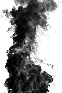 Black smoke effect design element on a white background