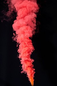 Coral red smoke effect on a black background