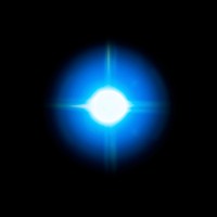 Blue lens flare effect design element on a black background