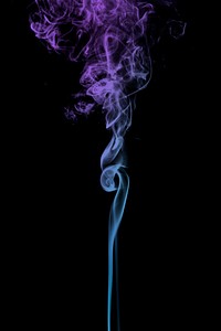 Purple smoke effect design element on a black background