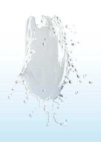 Water splash with drops design element on a blue background