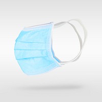 Blue disposable surgical face mask