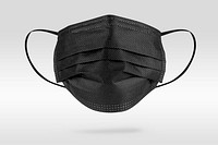 Black disposable medical face mask mockup