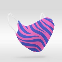 Pink and purple pattern fabric mask mockup