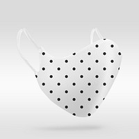 Black dots pattern fabric mask mockup