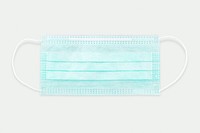 Green disposable surgical face mask mockup