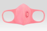 Pink foam mask with valve mockup