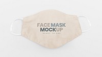 Beige fabric face mask mockup