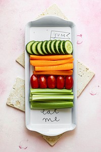 Fresh vegetables on a white plate