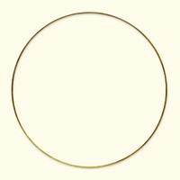 Gold round frame on cream background